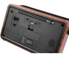 Lamex Radio . Radijas PRZENOŚNE RABA RETRO BLUETOOTH, FM, USB, SD, AUX Z PILOTEM, BRĄZOWE LX510BTB