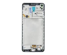 Touch LCD + jutiklinis skydelis Samsung A21S A217 GH82-22988A GH82-23089A GH82-24641A juodas rėmelis originalus