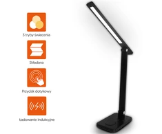LED stalinė lempa 10W, 300045006000K, indukcinis įkrovimas, jutiklinis valdymas, reguliatorius, juoda, LTC