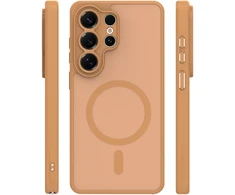 Dėklas Mag Matt case for Google pixel 10 / 10 Pro ruda big hole