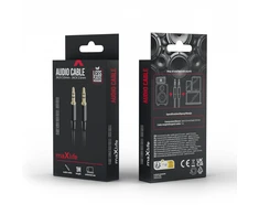 Maxlife audio cable jack 3.5 mm - jack 3.5 mm 1m juodos spalvos