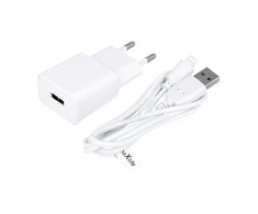 Maxlife MXTC-01 įkroviklis 1x USB 1A baltos spalvos + Lightning kabelis