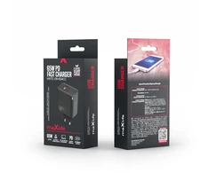 Maxlife MXTC-09-65ACC GaN PD QC charger 2x USB-C 1x USB 65W juodas