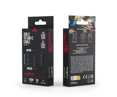 Telforceone Maxlife MXUC-11 magnetinis laidas USB-C - USB-C 1,0 m 100W juodas nailonas