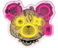 TelForceone Neon ART LED PUNK TEDDY BEAR rožinė geltona FLA01 Forever Light