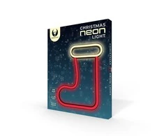 Neon LED Kalėdinė kojinė balta raudona FLNE23 Forever Light