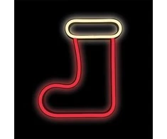 Neon LED Kalėdinė kojinė balta raudona FLNE23 Forever Light