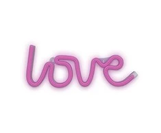 Sieninis šviestuvas Neoninis LED šviestuvas LOVE rožinė Bat + USB FLNE05 Forever Light