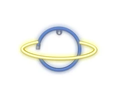 Neoninis LED šviestuvas SATURN geltonas mėlynas Šikšnosparnis + USB FLNE11 Forever Light
