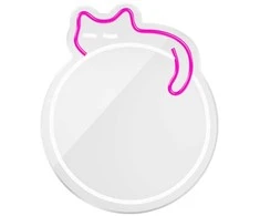 Neon MIRROR LED SLEEPING CAT baltas rožinis FMNE03 Forever Light