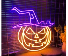 TelForceone Neoninė PLEXI LED PUMPKIN WITCH violetinės spalvos inė oranžinė FPNE17"Forever" šviesiai