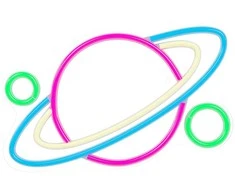 TelForceone Neoninis PLEXI LED PLANET daugiaspalvis FPNE05X"Forever" šviesiai