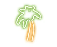 Neon LED Light Palmė žalia oranžinė NNE04 Neolia