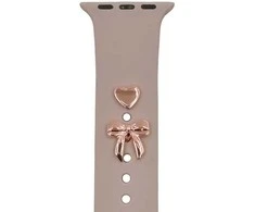 TFO Pin Charms set for watch straps bow rose auksinis