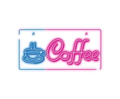 Pakabinamas šviestuvas TelForceone Neon PLEXI LED COFFEE rožinė mėlyna NNE11 Neolia
