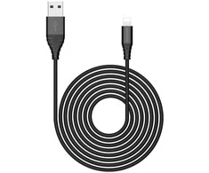 Riversong kabelis Alpha S USB - žaibas 1,0m 2,4A juodas CL32