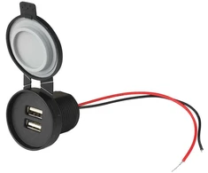 Canyon Vandeniui atsparus automobilio, motociklo ir valties įkroviklis, išėjimas: 2xUSB-A 2x5V2,4A įėjimas: 12V24V IP67