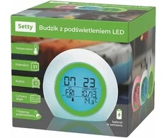 Setty alarm clock with LED light žalias