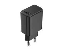 Maxlife "Setty" įkroviklis 1x USB 3A juodas + USB-C kabelis 1,0 m
