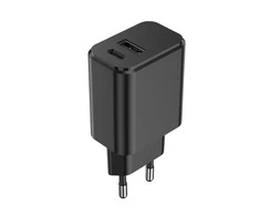 Maxlife "Setty" įkroviklis 1x USB + USB-C 3A 20W, juodas