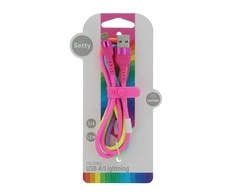 TelForceone Setty USB - Lightning kabelis 1,2 m 2,1A KNA-L-1.22.113 vaivorykštė