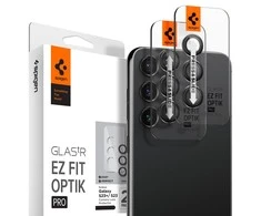 Spigen Optik Pro GLAS.TR EZ Fit Camera Protector 2 vnt. – Lens protection glass 2 pcs. for Samsung Galaxy S23 / 23+ (Juodas)