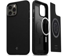 Spigen Mag Armor dėklas, skirtas iPhone 12 / 12 Pro matinės juodos spalvos