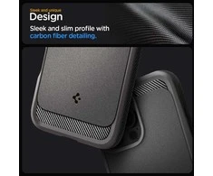 Dėklas Spigen Rugged Armor MagSafe do Apple iPhone 16 Pro – dėklas telefonui pilkos spalvos