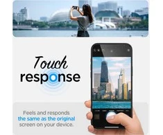 Apsauginis stiklas telefonui Apple iPhone 15 Plus Spigen Glas.tr „EZ Fit” juodos spalvos krašteliu