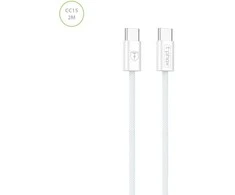 T-PHOX LAIDAS CC15 SERIJOS USB-C/USB-C 60W 3A 2M Baltas