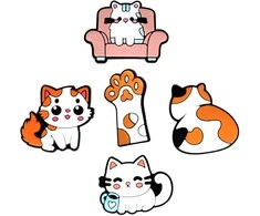 Telforceone 3D Sticker Cat 5pcs set