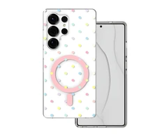 Dėklas Telforceone Bubble Dots Mag case for Samsung S25 Ultra baltas