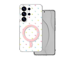 Dėklas Telforceone Bubble Dots Mag case for Samsung S26 Ultra baltas