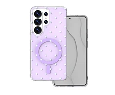 Telforceone „Bubble Dots“ „Mag“ dėklas, skirtas „Samsung S26 Ultra“, violetinis