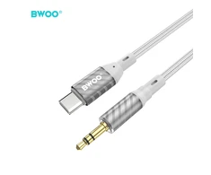 Telforceone Audio adapteris Bwoo (AUX074) iš USB-C į 3,5mm 1m sidabrinis
