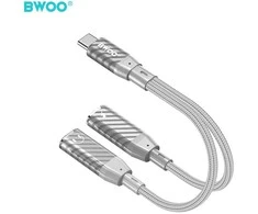 Raycue BWOO BZ68 adapter 2w1 2x USB-C - jack 3.5mm pilka
