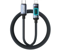 BWOO X324CL pintas greitojo įkrovimo laidas su šviesos indikatoriumi PD 27W USB-C – Lightning