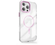 Dėklas Telforceone Clear Thin Mag case for iPhone 16e / 17e pink