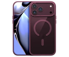 Telforceone Color Clear Mag dėklas, skirtas iPhone 17 Pro Max 6,9" / 18 Pro Max 6,9" tamsios vyšnios