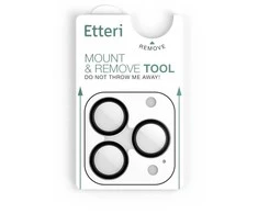 Etteri kameros objektyvo apsauga, skirta iPhone 16 Pro / 16 Pro Max, juoda