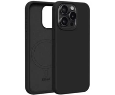 Dėklas Telforceone Etteri Silicone Mag Apple iPhone 15 Pro Max 6,7" juodos spalvos