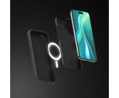 Etteri silikoninis Mag dėklas iPhone 17 juodas