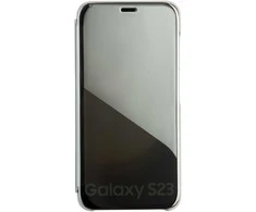 Dėklas Telforceone Fold Mirror View Case for Samsung Galaxy A14 4G / A14 5G sidabrinis