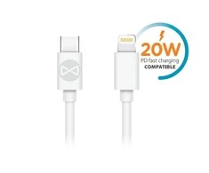 Forever kabelis USB-C - Lightning 1,0 m 20W baltos spalvos