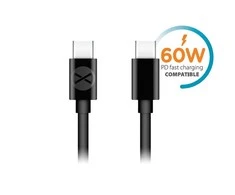 Forever kabelis USB-C - USB-C 1,0 m 60W juodos spalvos