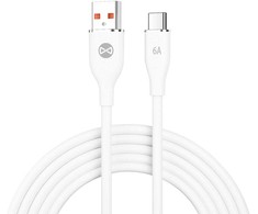 Forever kabelis USB - USB-C 1,0 m 6A baltos spalvos