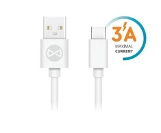 Forever kabelis USB - USB-C 1,0 m 3A baltos spalvos