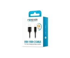 Forever kabelis USB - USB-C 1,0 m 3A juodos spalvos