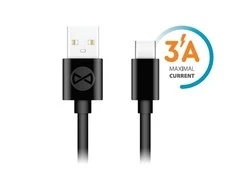 Forever kabelis USB - USB-C 1,0 m 3A juodos spalvos