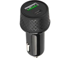 TelForceone Forever automobilinis įkroviklis 1xUSB 2,4A + 1xUSB-C PD 45W LA-04 juodas